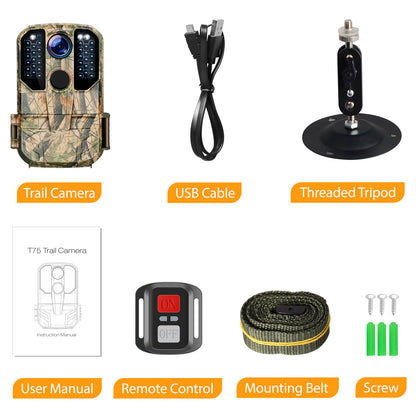 Campark WiFi Trail Camera 24MP 1296P Bluetooth Game Camera with Night Vision Waterproof IP66 Motion Activated