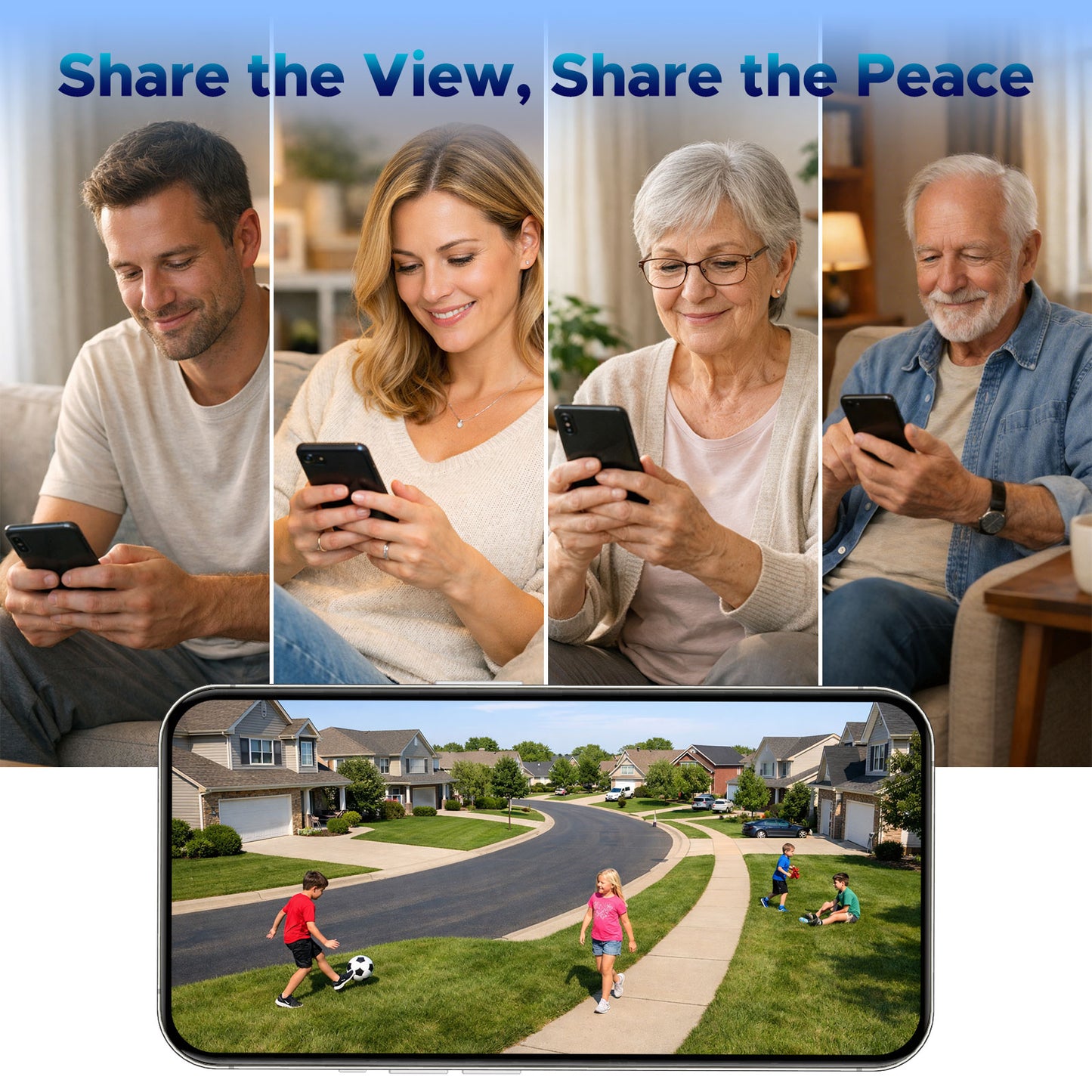 Toguard Triple-Lens Wireless Security Cameras System, 24/7 Record Home Security Camera System, Auto Tracking, 2.4 & 5GHz WiFi, 360°PTZ, 2K Color Night Vision, 0 Monthly Fee, 500GB HDD