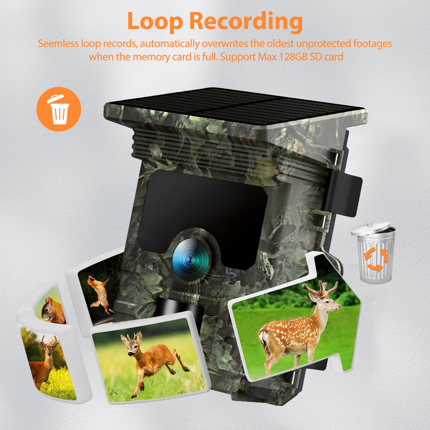 CAMPARK Solar Trail Camera 85MP 4K WiFi Hunting Game Camera Night Vision 0.1s Motion Activated Waterproof