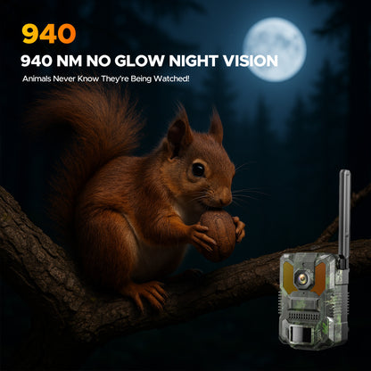 Caméra de chasse solaire CAMPARK 48 MP 4K avec vision nocturne, détection de mouvement, étanche IP66, enregistrement en boucle, temps de déclenchement de 0,1 s, batterie intégrée de 2 000 mAh