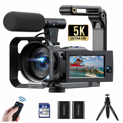 Campark AC09 5K 30FPS Video Camera 56MP Photo Dual Lens 3”Touch Screen Digital Camcorder for Vlogging Youtube