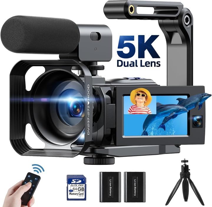 Campark AC09 5K 30FPS Video Camera 56MP Photo Dual Lens 3”Touch Screen Digital Camcorder for Vlogging Youtube