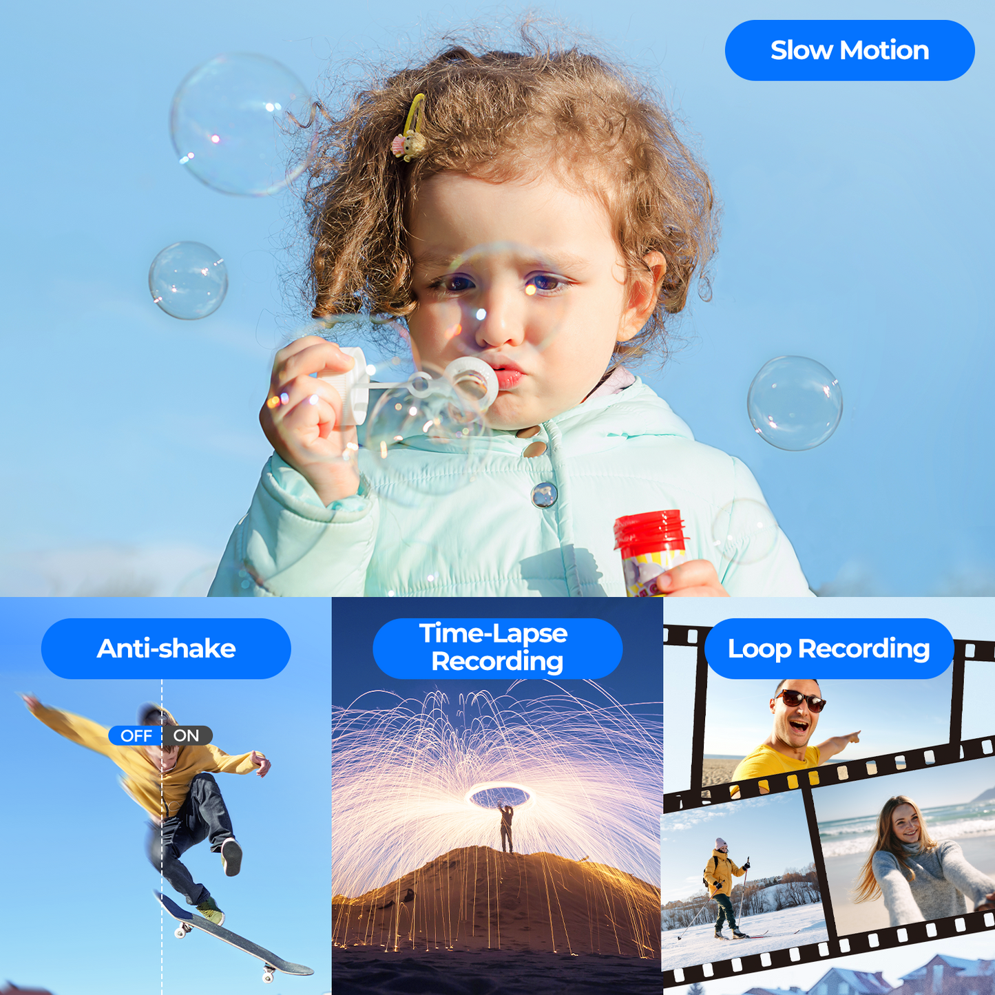 Campark AC11A 4K 30FPS Video Camera 48MP Camcorder with IR Night Vision, 3.0" Touch Screen