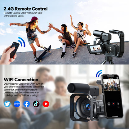 Campark AC12 5K 25FPS Video Camera 56MP Photo 3”Touch Screen Digital Camcorder