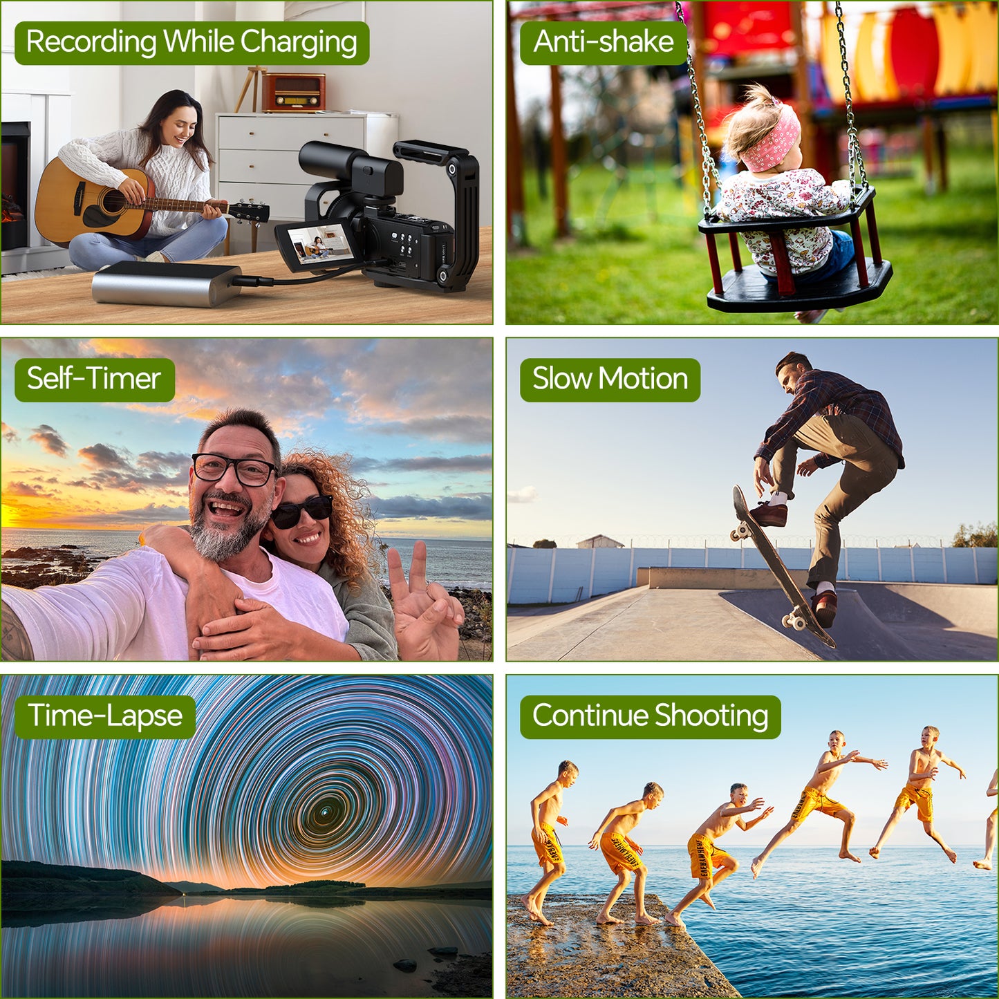 Campark AC12 5K 25FPS Video Camera 56MP Photo 3”Touch Screen Digital Camcorder