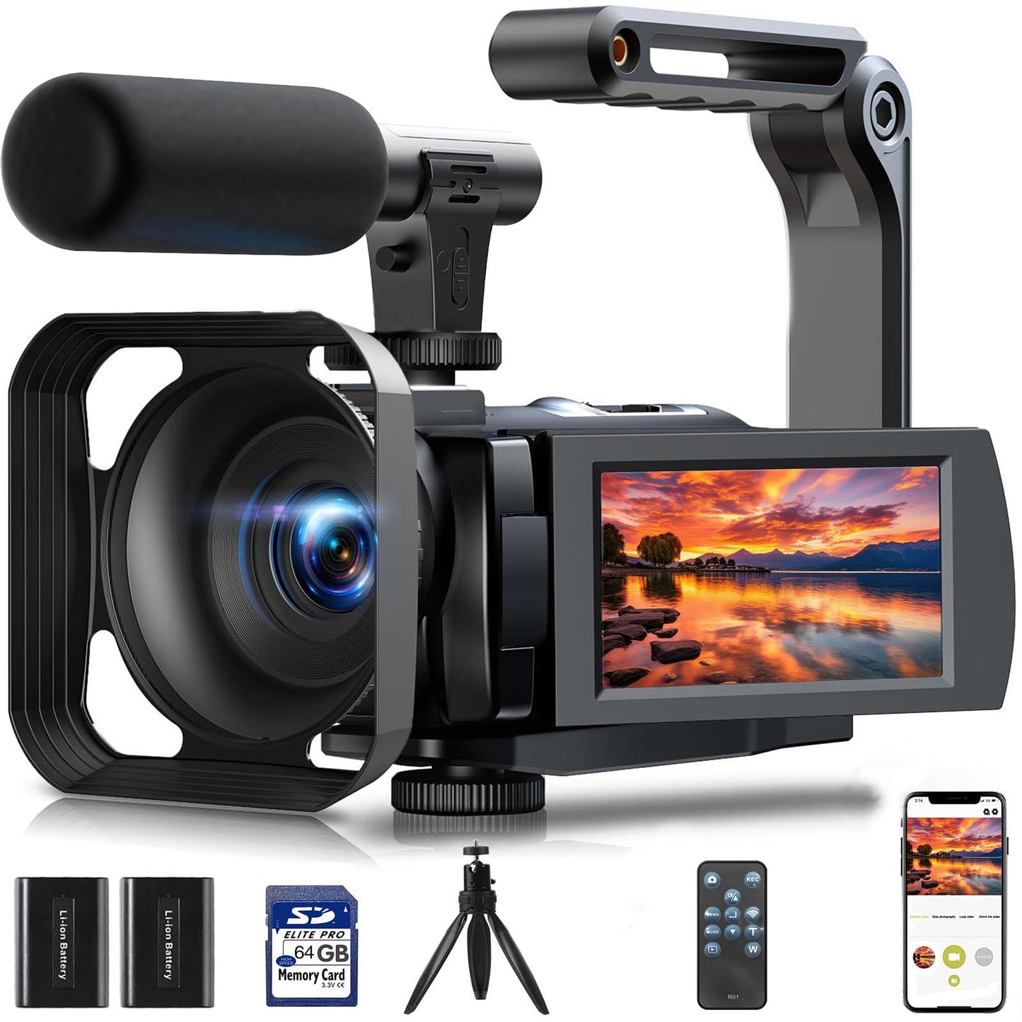 Campark 5K Camcorder Video Camera with Microphone 3" Touch Screen 56MP Vlogging Cameras for YouTube (Copy) (Copy) (Copy)