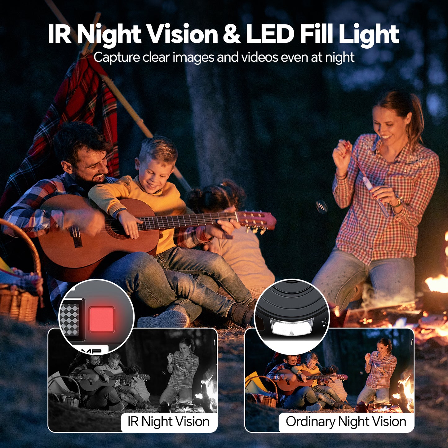 Campark AC12 5K 25FPS Video Camera 56MP Photo 3”Touch Screen Digital Camcorder