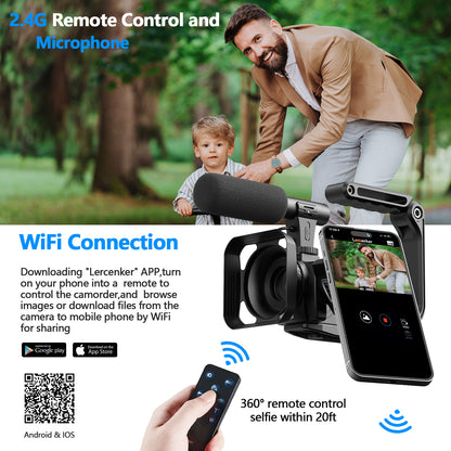 Campark AC12 5K 25FPS Video Camera 56MP Photo 3”Touch Screen Digital Camcorder