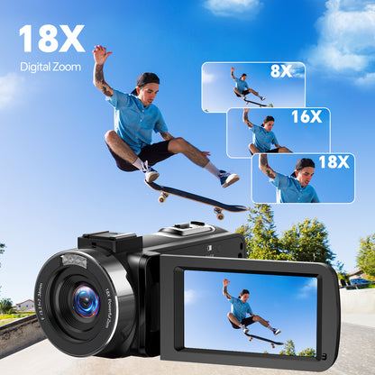 Campark AC13 4K 30FPS Video Camera 42MP Photo 3” 270° Screen Digital Camcorder