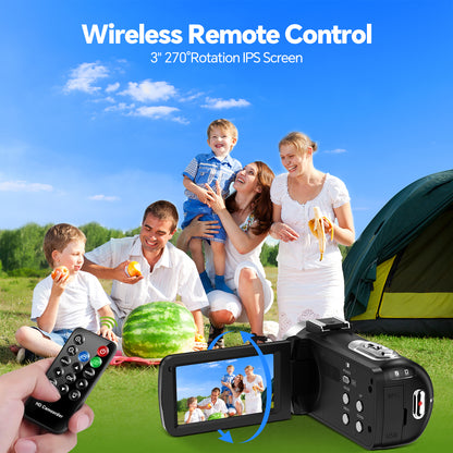 Campark AC13 4K 30FPS Video Camera 42MP Photo 3” 270° Screen Digital Camcorder