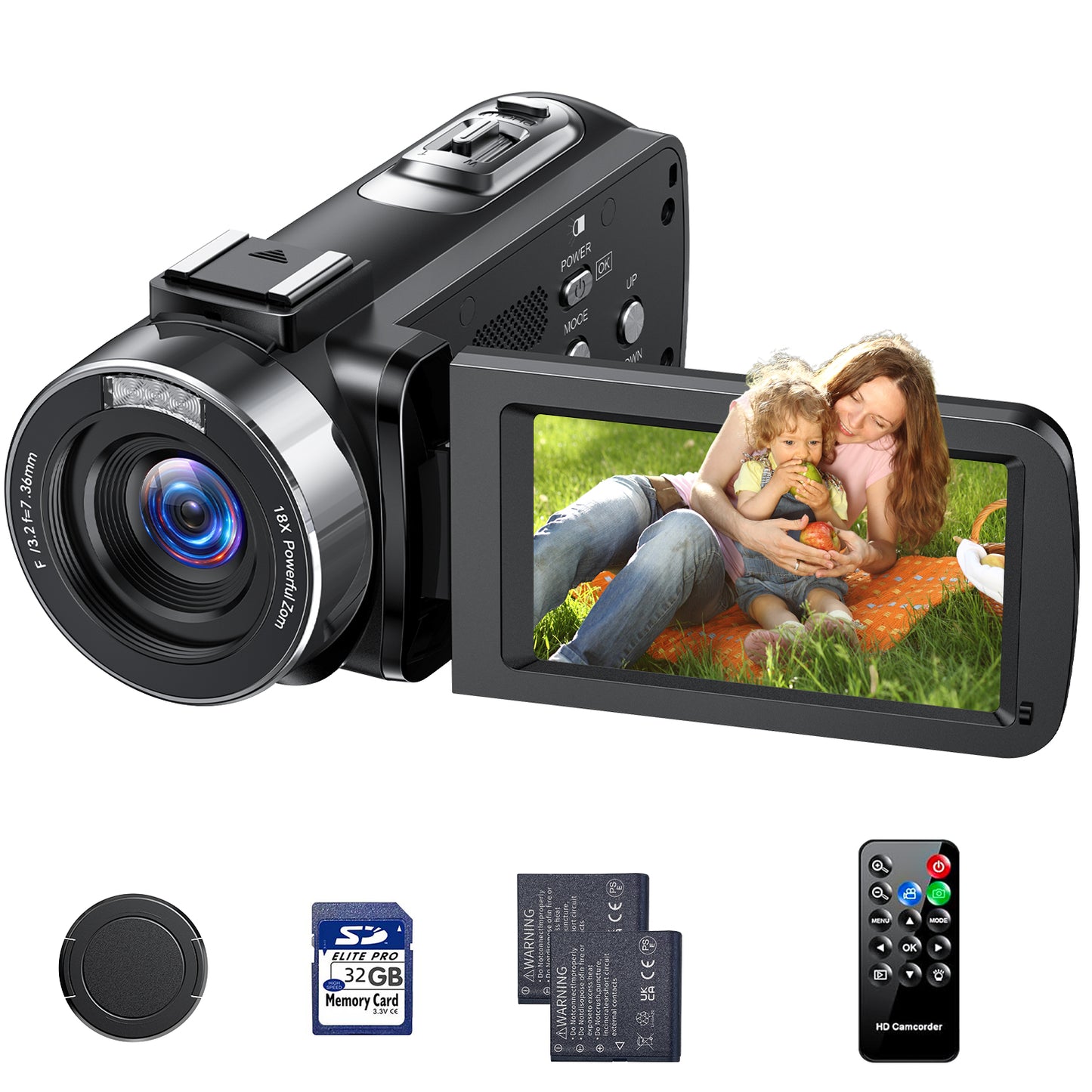 Campark 4K Video Camera Camcorder 42MP Vlogging Camera for YouTube with Remote Control LED Fill Light