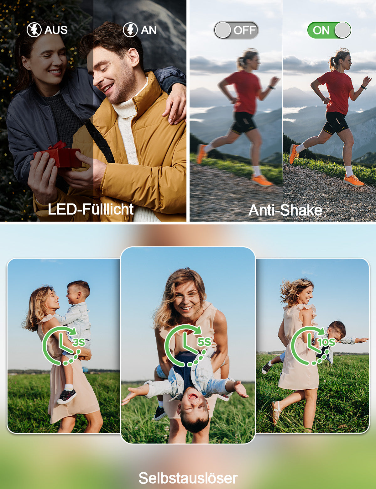 Campark AC18 72MP Digital Camera 4K/30FPS Video with 18x Zoom, 64GB Card for Beginners