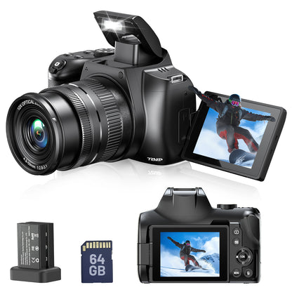 Campark 72MP Digital Camera with 12X Option Zoom Autofocus 4K/30FPS Video, WiFi, 64GB Card