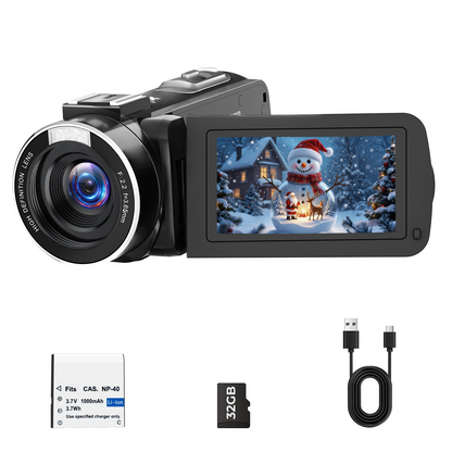 Campark AC25 1080P 30FPS Video Camera 48MP Photo 3" 270° Screen Digital Camcorder for Kids Teens Students