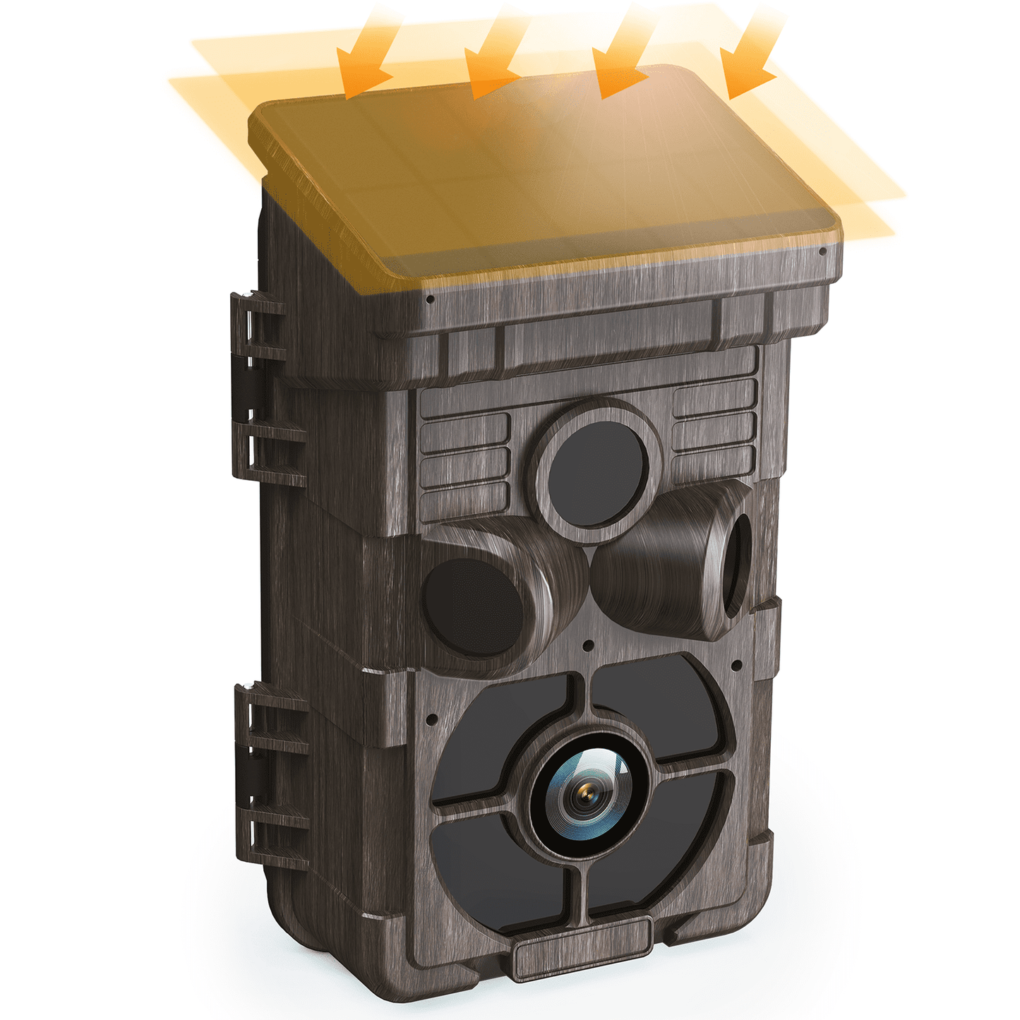 CAMPARK ソーラーパワー トレイルカメラ 48MP 4K ハンティング ゲーム カメラ ナイトビジョン付き 2500mAh 内蔵バッテリー 0.1 秒トリガー モーション アクティベート IP66 防水 2.0 インチ LCD 野生動物モニタリング用 (WiFI なし)