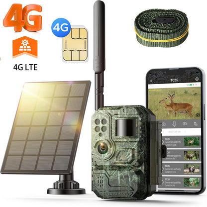 CAMPARK 4G LTE セルラー トレイル カメラは携帯電話に画像ビデオを送信します - ゲーム カメラ、SD カード付き、24MP 1080P ハンティング カメラ、ナイト ビジョン、モーション アクティベート、防水 IP66、野生動物の監視用