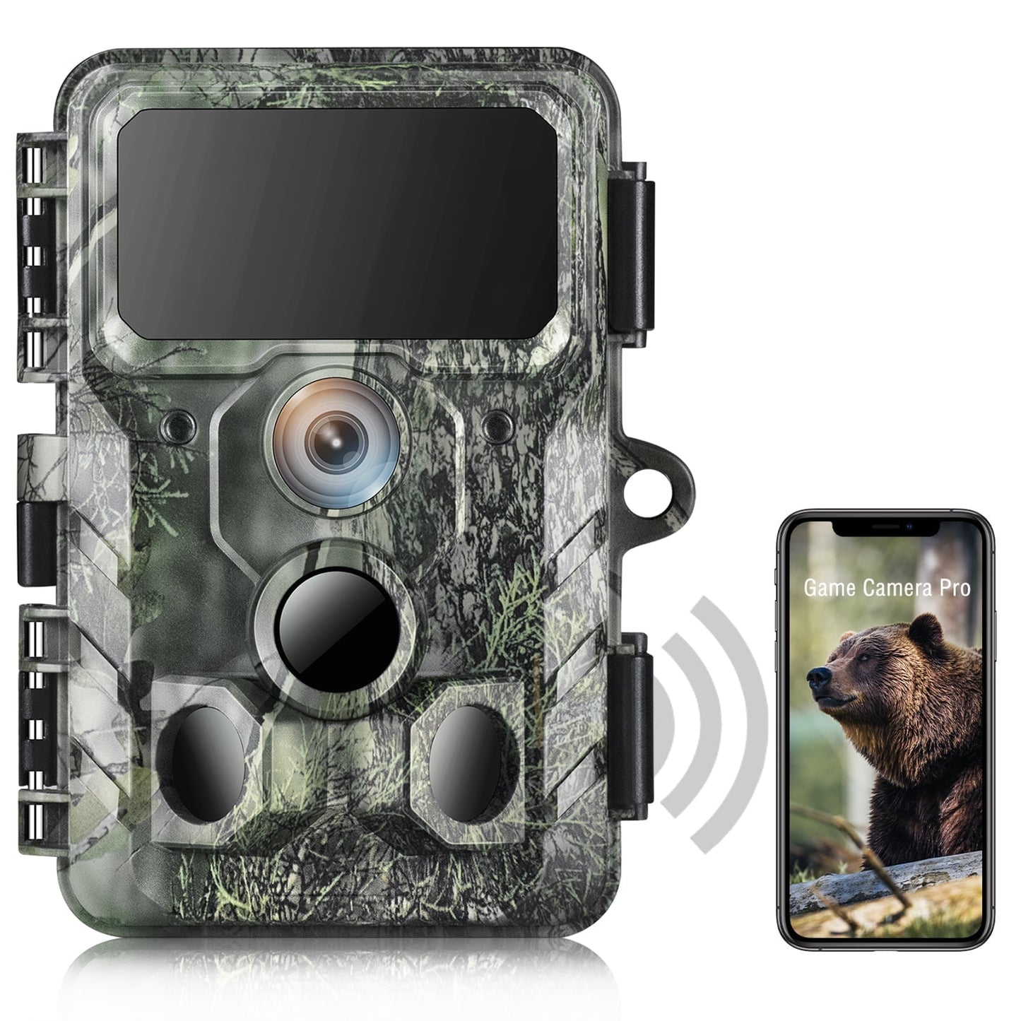 CAMPARK WiFi Trail Camera Native 4K 30MP Bluetooth Game Hunting Deer Camera with Night VisionMotion Activated IP66 Waterproof for Wildlife Monitoring