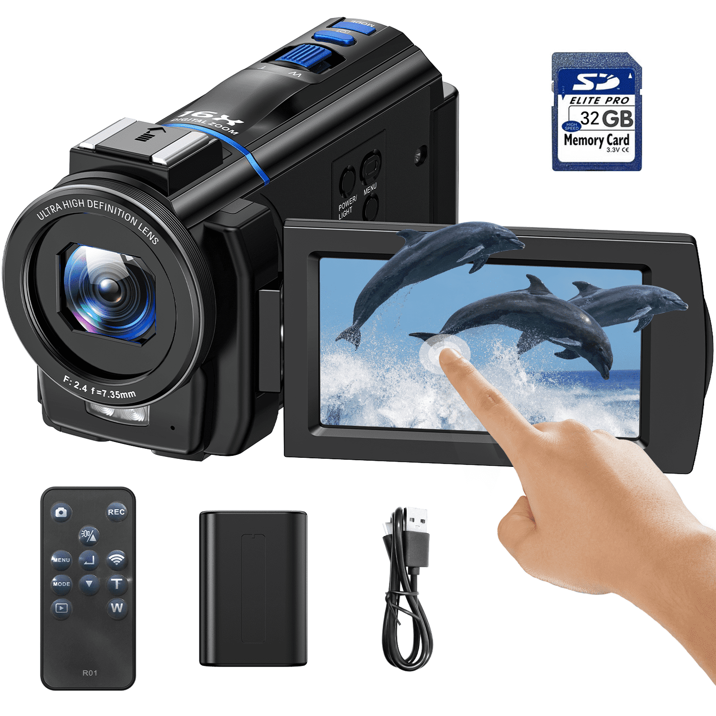 Campark AC11A 4K 30FPS Video Camera 48MP Camcorder with IR Night Vision, 3.0" Touch Screen