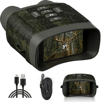 Campark Night Vision Goggles 4K 48MP Night Vision Binoculars 10X Zoom 5000mAh Battery Infrared Vision 1300ft Range for Outdoor Camping Security