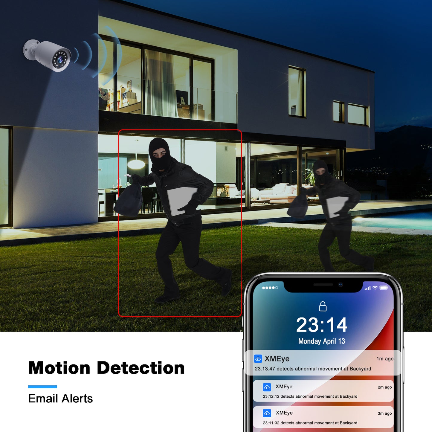 Caméra de sécurité domestique TOGUARD 1080P 8CH DVR Caméra de surveillance CCTV filaire étanche extérieure Vision nocturne IR Télécommande