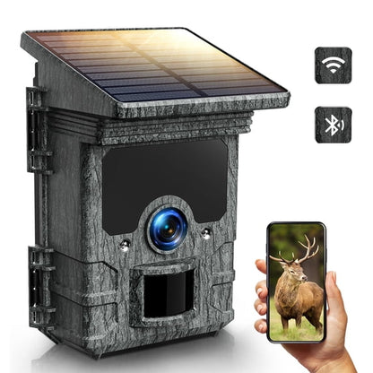 CAMPARK Solar Trail Camera 85MP 4K WiFi Hunting Game Camera Night Vision 0.1s Motion Activated Waterproof