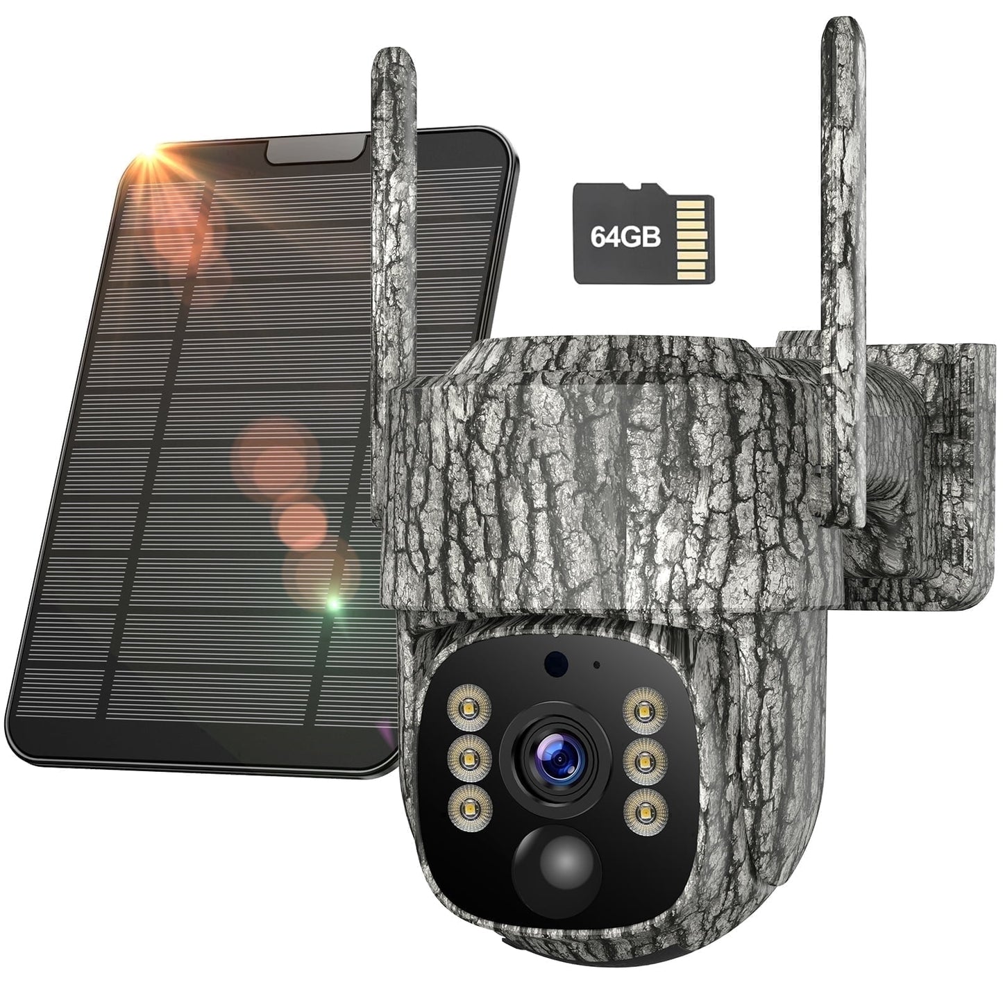 CAMPARK セルラートレイルカメラ ワイヤレス 4G LTE、SIM カード付きソーラーゲームカメラ、360° パン 90° チルト、2K ナイトビジョン、ライブビュー、防水、クラウドストレージ、PIR モーション、WiFi なしのハンティング セキュリティ カメラ