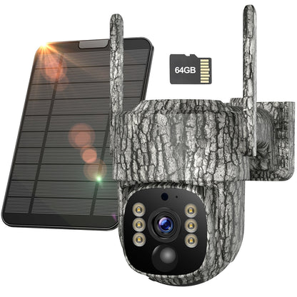 CAMPARK セルラートレイルカメラ ワイヤレス 4G LTE、SIM カード付きソーラーゲームカメラ、360° パン 90° チルト、2K ナイトビジョン、ライブビュー、防水、クラウドストレージ、PIR モーション、WiFi なしのハンティング セキュリティ カメラ