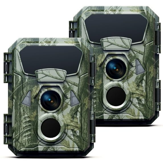 Campark 2 Pack Trail Camera 4K 48MP Game Deer Camera with 950nm Night Vision IP66 Waterproof 0.1S Motion Activated 120° Wide Angle 2.0" LCD for Hunting Outdoor Wildlife Monitoring Home Security