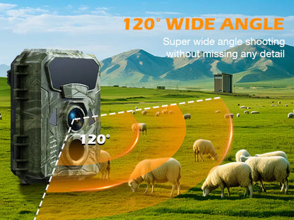 Campark Trail Camera 4K 48MP Hunting Game Camera with Infrared Night Vision Motion Activated Waterproof IP66 0.1s Trigger Time Lapse 2.0" LCD Trail Wildlife Cam Surveillance Monitors