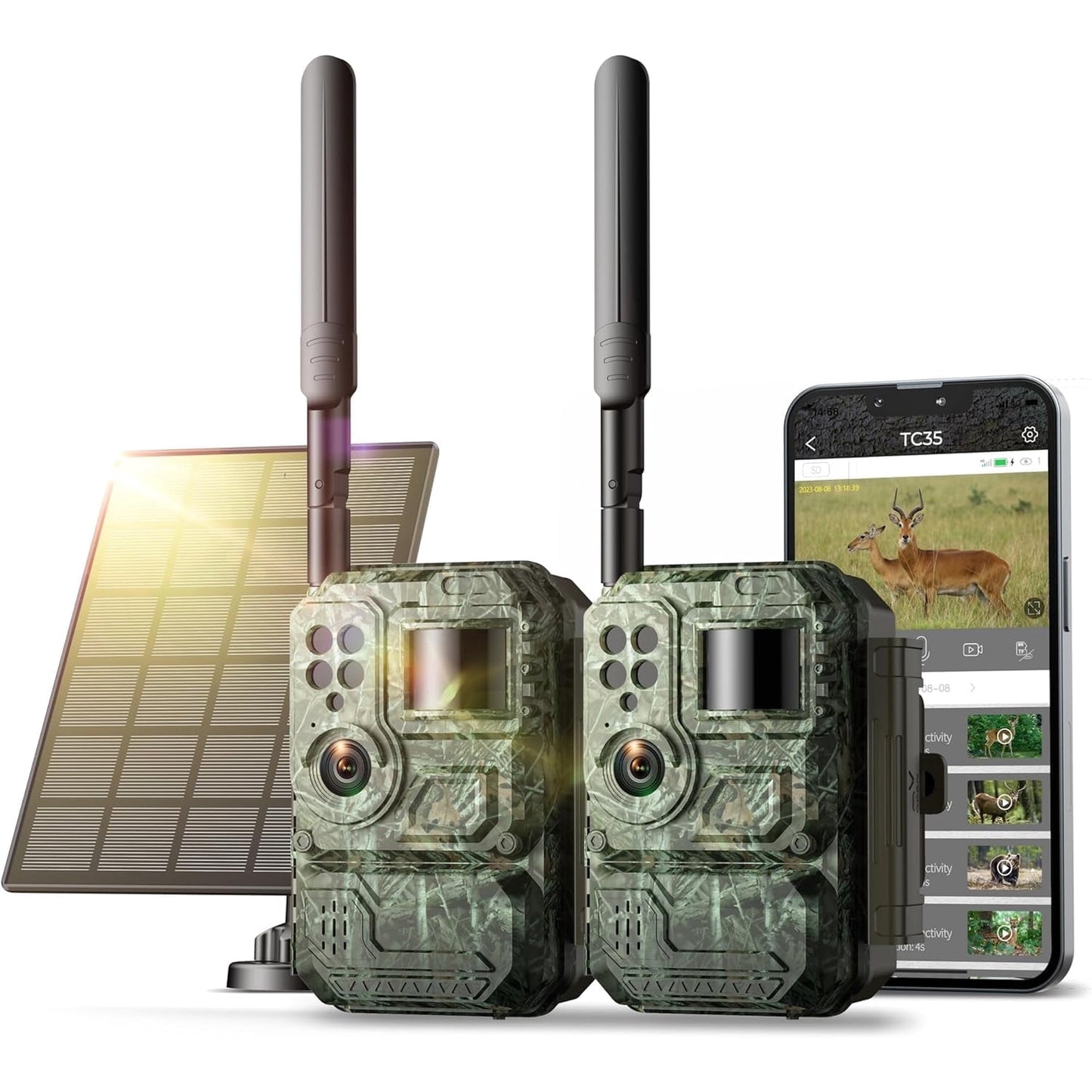 CAMPARK 4G LTE セルラー トレイル カメラは携帯電話に画像ビデオを送信します - ゲーム カメラ、SD カード付き、24MP 1080P ハンティング カメラ、ナイト ビジョン、モーション アクティベート、防水 IP66、野生動物の監視用