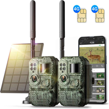 CAMPARK 4G LTE セルラー トレイル カメラは携帯電話に画像ビデオを送信します - ゲーム カメラ、SD カード付き、24MP 1080P ハンティング カメラ、ナイト ビジョン、モーション アクティベート、防水 IP66、野生動物の監視用