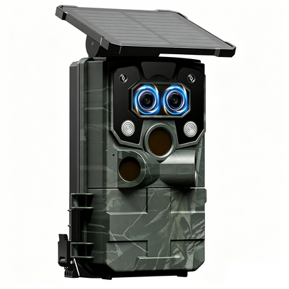 CAMPARK Trail Camera - Dual Lens Starlight Night Vision WiFi 4K 30FPS 60MP Hunting Game Cameras with IMX458 0.1s Trigger Sensors H.265 MP4 Video IP66 Waterproof Trail Cam for Wildlife Monitoring